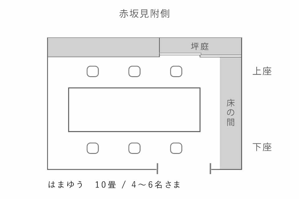 個室「はまゆう」のレイアウト図